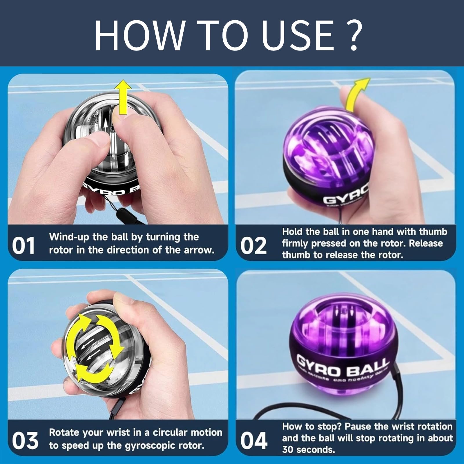 Handgelenkballtrainer, Gyroskopischer Handstärker, Unterarmtrainer