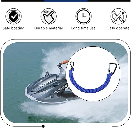 Miniatura 3 de AFEISOL Cordón de interruptor de muerte de barco Reemplazar para Mercury Marine Boat Interruptor de parada de emergencia Cordón de seguridad
