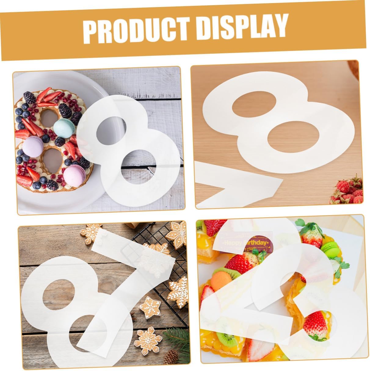 NUOBESTY DIY Number Cake Molds Set of 2 (10-inch) Plastic Baking Stencils for Birthday Cake Decorating Mousse Dessert Mold for Home Baking
