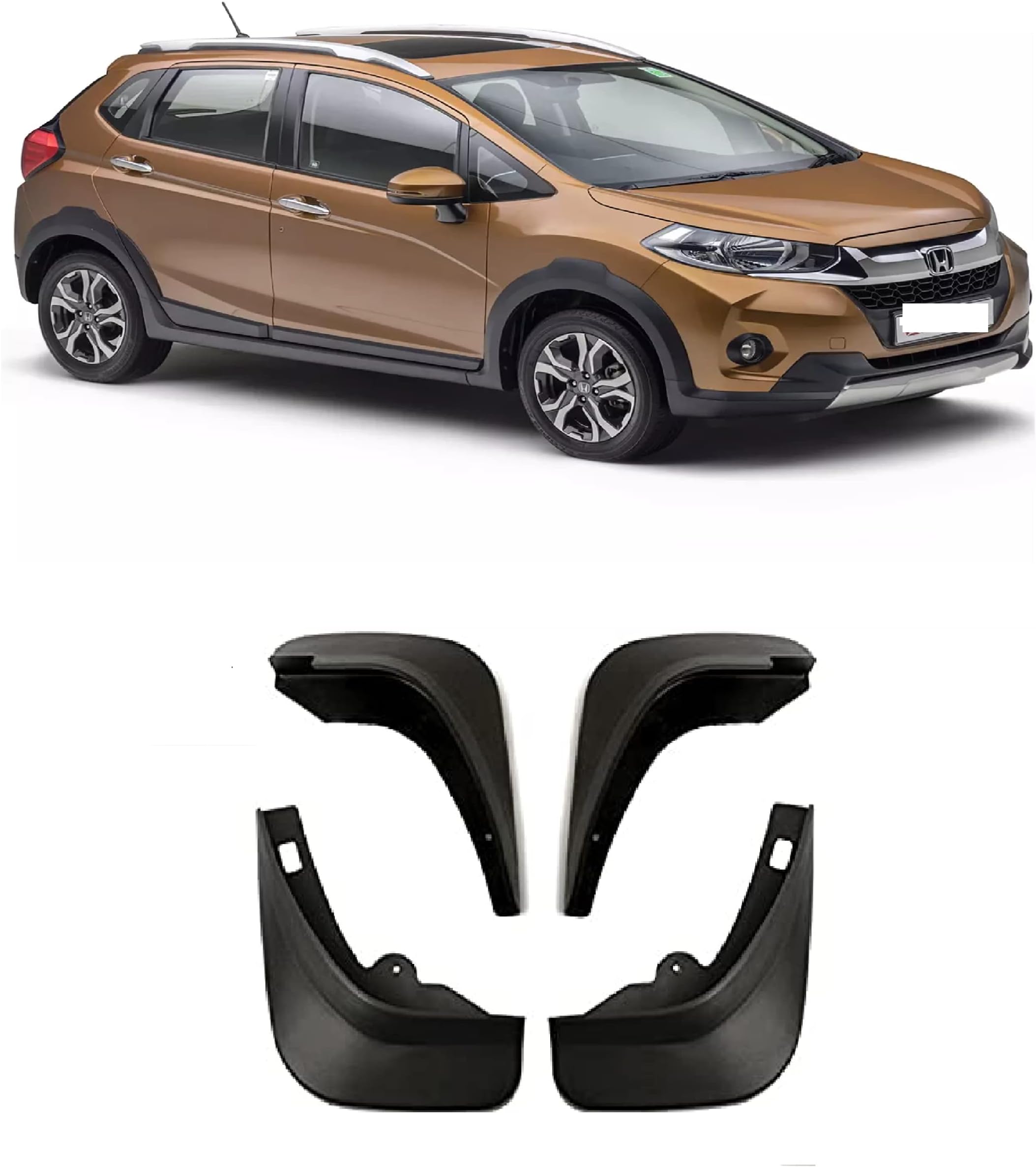 Empica Plastic O.E Type Mud Flaps Car Mud Guard With Allied Accessories Compatible With Wrv (Set of 4)