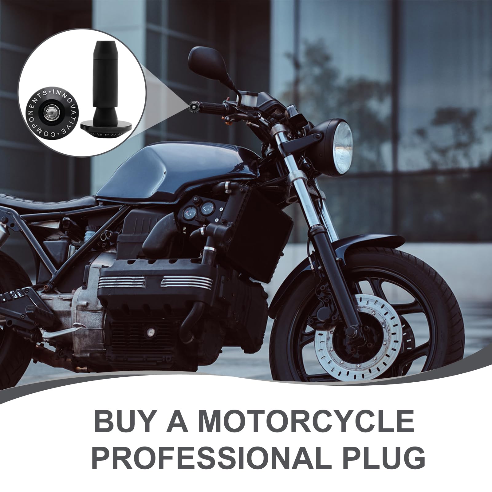 Estremità Manubrio Moto, 1 Paio di Alluminio CNC per Universale 22mm 7/8", Tappo Estremità Scorrevoli Maniglia Moto, Accessorio Essenziale per Maniglia Moto, Nero