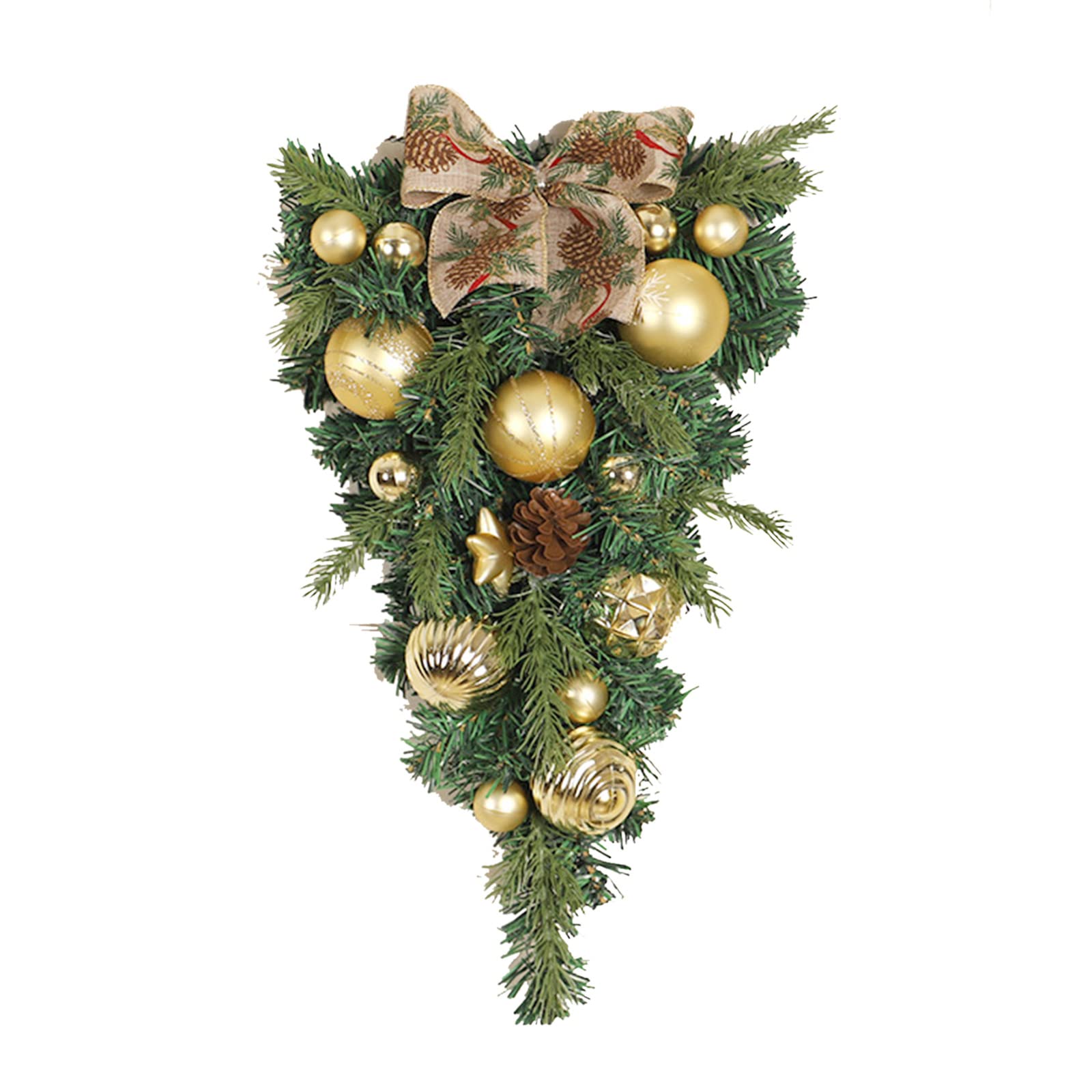 Buxuaaaa Christmas Wreath Decorations Upside Down Tree Ornaments Artificial Garlands 2023 New Year Gift Party Home Decors Artificial Wreath Christmas Garland Simulation Home Decor