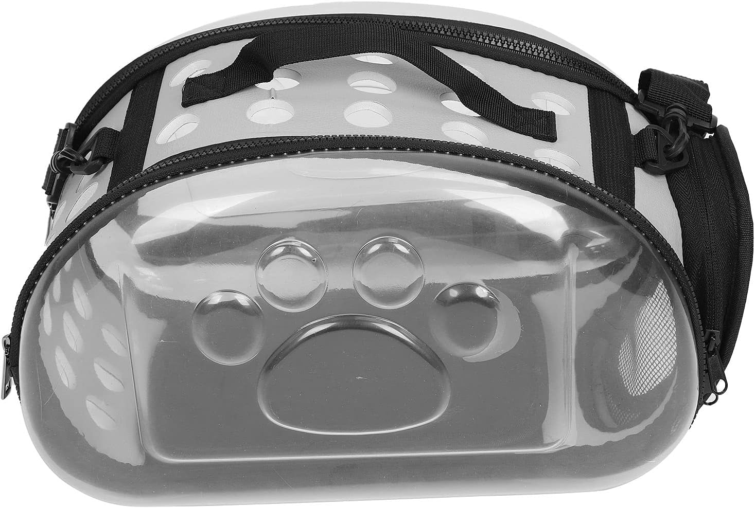 Collapsible Pet Carrying Bag, Space Capsule Transparent Portable Bags Foldable Handbag Soft Sided Pet Carriers for Kitten Small Dog Travel Hiking Walking & Outdoor Use(M-Grey)