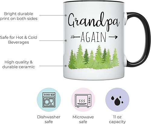 Miniatura 2 de YouNique Designs Taza con texto en inglés "Promoted to Grandpa Again, Grandparents Again, Grandparents Again, Grandparents Baby Announcement, Ideas
