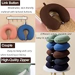 Travel Neck Pillow Cover, Neck Pillow Case with Cooling, Pure, Soft and Smooh, Airplane Pillow Replacementt Cover Washable (Only Pillow Covers, no Filler)