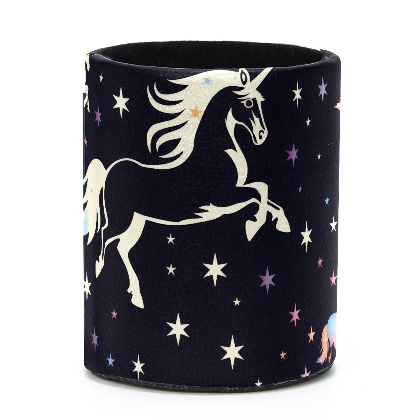 VAPOKF Round Pencil Holders for Desk, Unicorn Silhouette Pen Holders Pen Pot Makeup Brushes Storage Desktop Stationery Supplies Organiser for Home Office