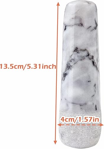 Miniatura 7 de SIPARUI Mármol de repuesto de 5.1in solo piedra pulida mortero (mortero no está incluido) (gris negro)