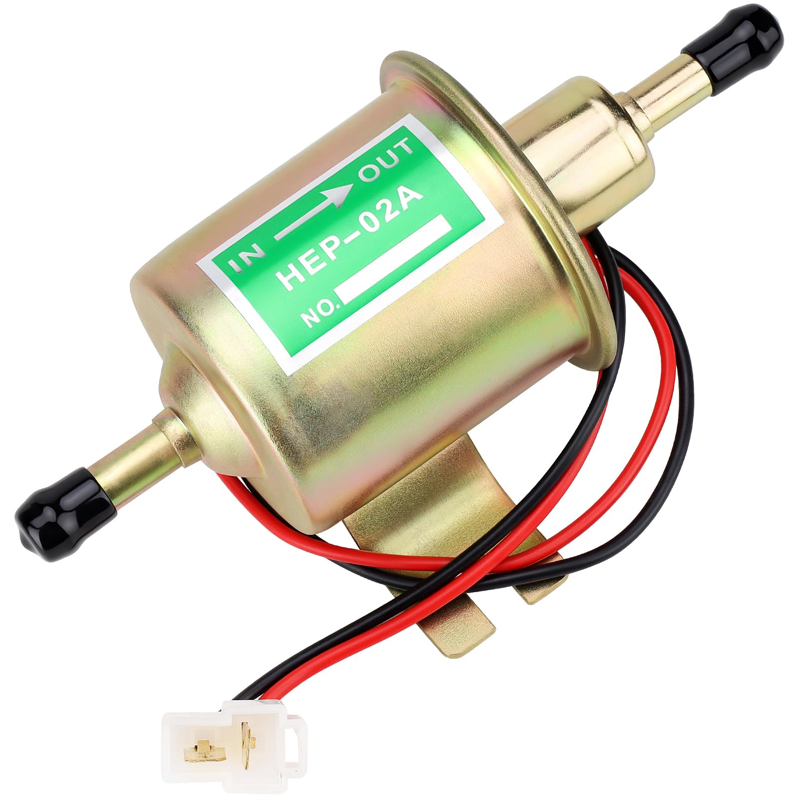 Pompa carburante elettrica universale da 12 V, pompa ad alta pressione per gas, diesel e benzina, pompa in linea a bassa pressione in metallo per benzina e diesel, pompa carburante HEP-02A Gold