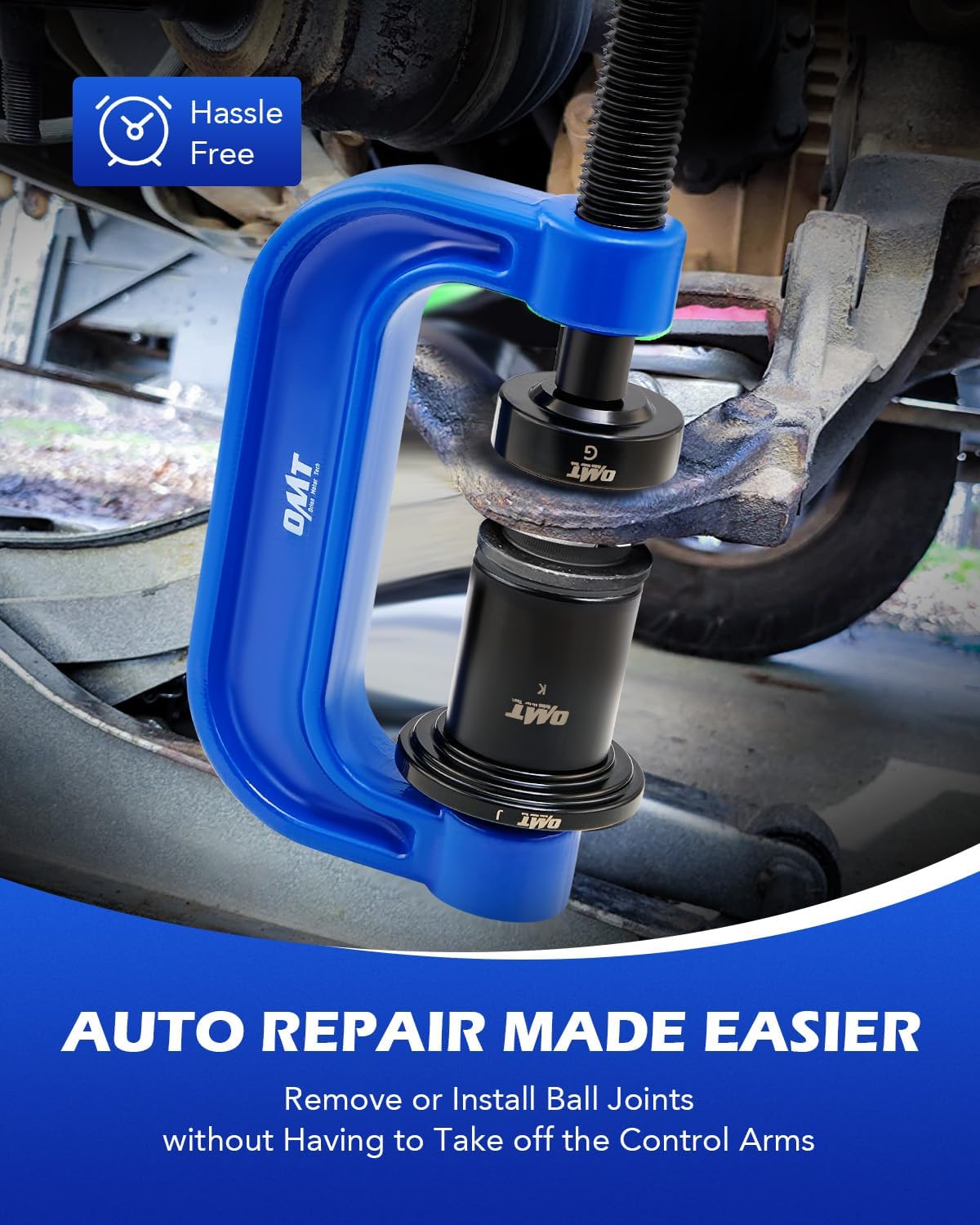 C-frame press in use for automotive repair