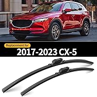 Vista 2 de Limpiaparabrisas delantero y trasero, 3 piezas de limpiaparabrisas delantero y trasero, repuesto para Mazda CX-5 CX-9 2017-2024, limpiaparabrisas