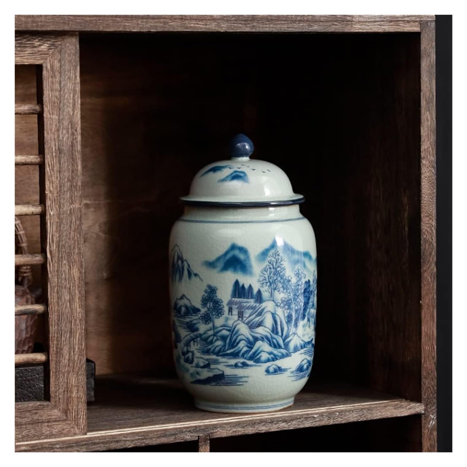 Słoiki z herbatą Ozdobne słoiki z imbirem z pokrywkami, niebiesko-biały porcelanowy pojemnik na herbatę na sypką herbatę, ceramiczny słoik do przechowywania z zamkniętą pokrywką, słoik na kawę/orzechy