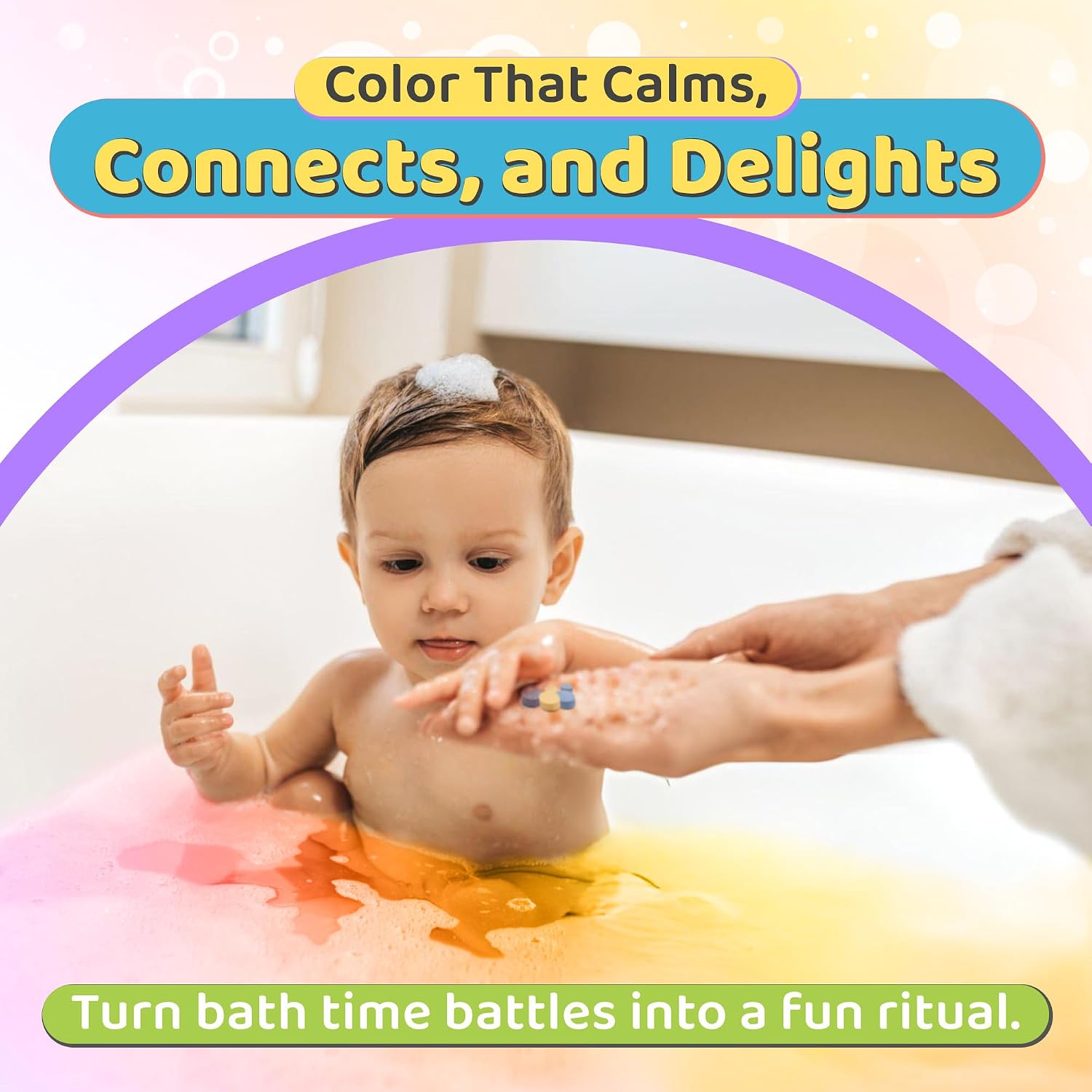 – Bath Color Tablets for Kids, 300 Count Jar – Color Changing, Non-Toxic, Non-Staining, Fragrance-Free – Mix Your Own Rainbow and Make Bathtime Fun & Educational - Made in USA (1-Pack) image 4