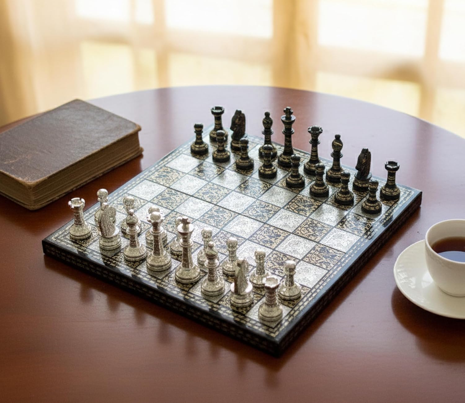 StonKraft 12" x 12″ Collectible Premium Brass Made Chess Board Game Set + All Brass Pieces