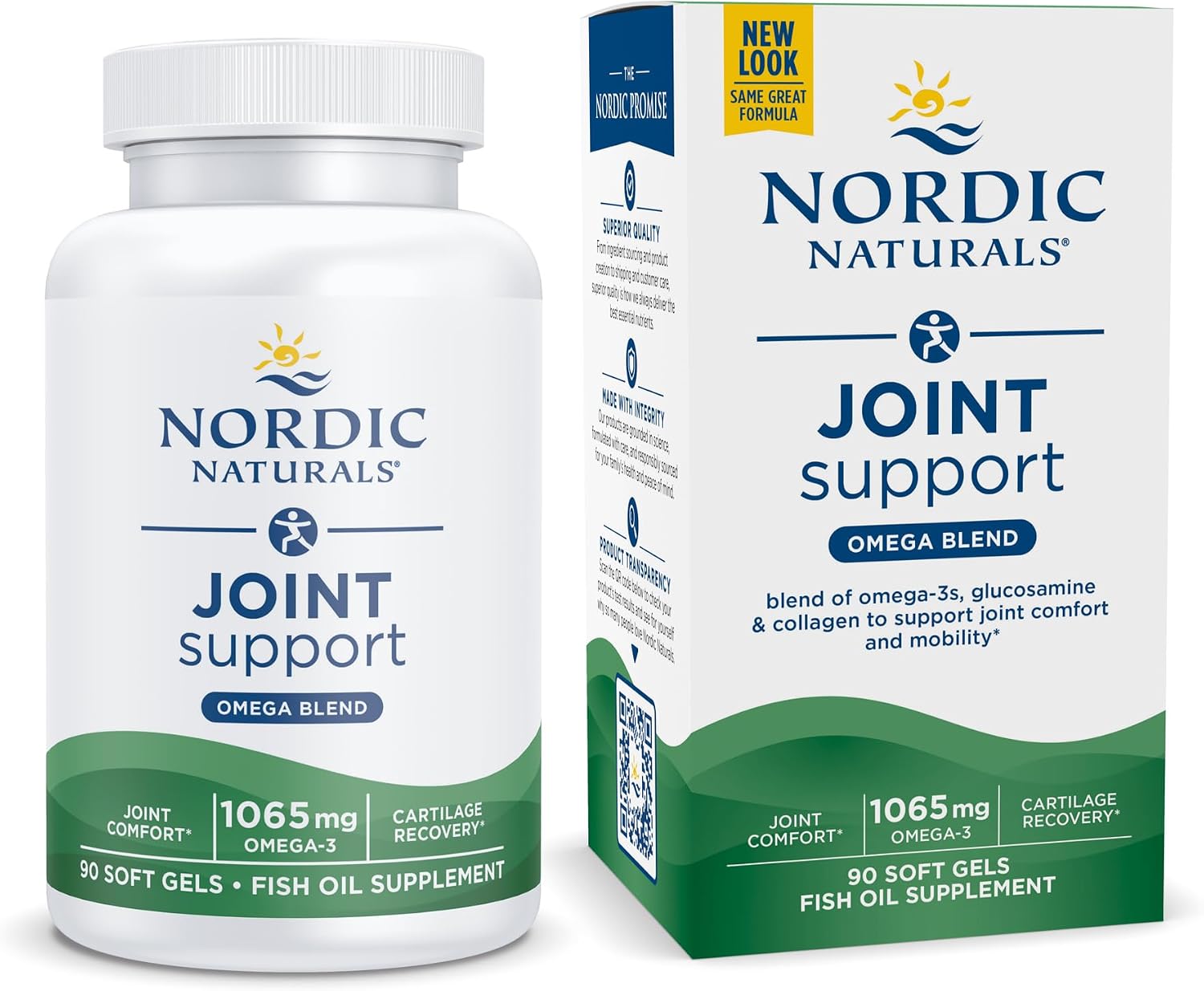 Nordic Naturals Omega Joint Xtra, Lemon - 90 Soft Gels - 1065 mg Omega-3 + Glucosamine Sulfate & Type 2 Collagen - Joint Health, Cartilage Recovery - Non-GMO - 30 Servings