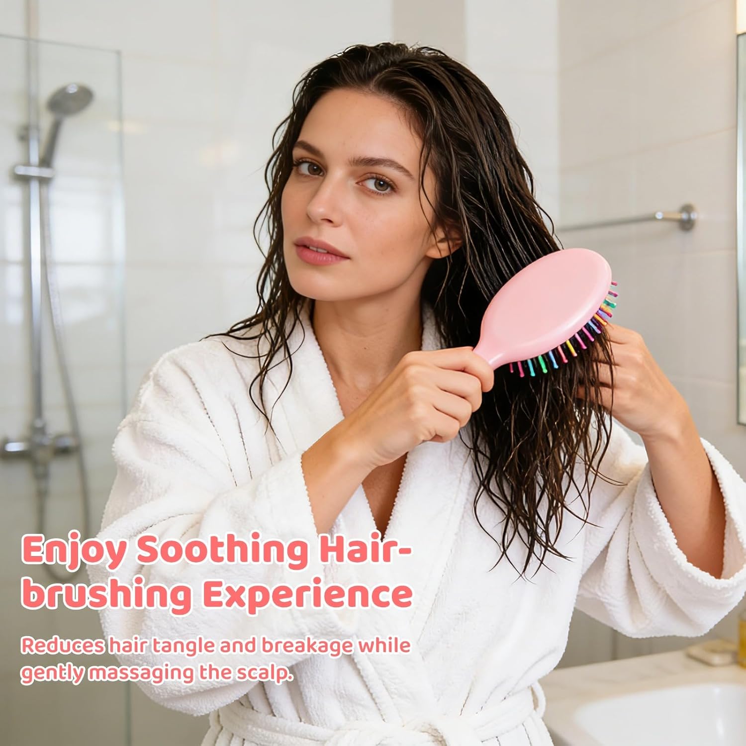 60 Pcs Mini Wet Hair Brushes, Soft Cushion Tangle-less Hair Combs, Travel Detangling Hairbrushes, Compact & Lightweight, Spa Party Supplies for Home, Travel