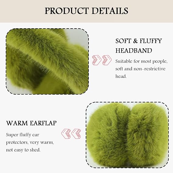 PESAAT Warm Ear muffs for Women Winter Unisex Fluffy Earmuffs Lady Ear Warmer Faux Fur Ear Covers