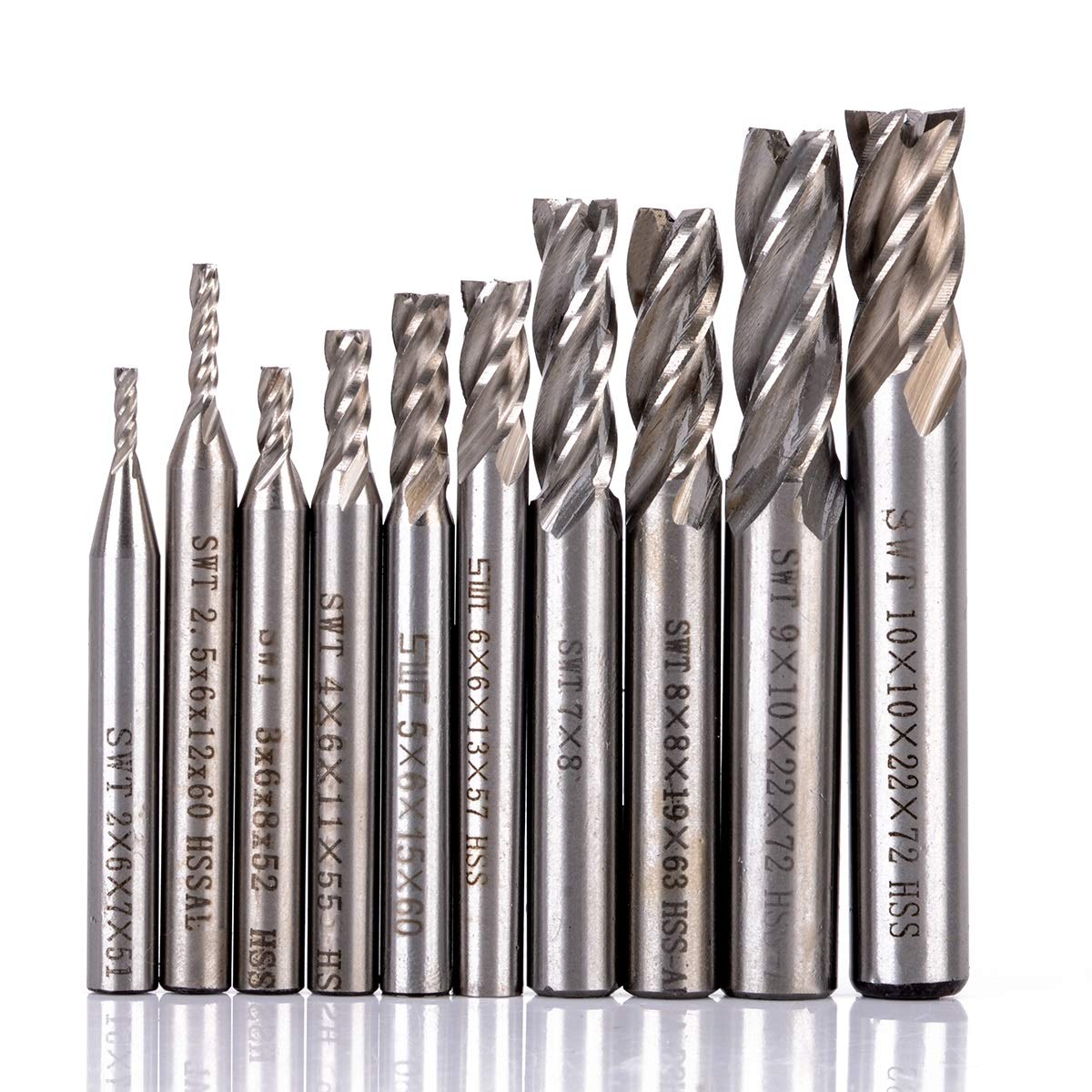 QUARKZMAN 3pz 3mm Dia 3mm Gambo Fresa A Punta Quadrata 4 Scanalature HRC50 Punte Per Router CNC Rivestite In Carburo AlTiN Strumenti Taglierina Per Fresatura Fine CNC, Nero - 11