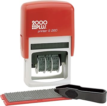 2000 Plus Custom Dater Stamp Kit, Blue/Red