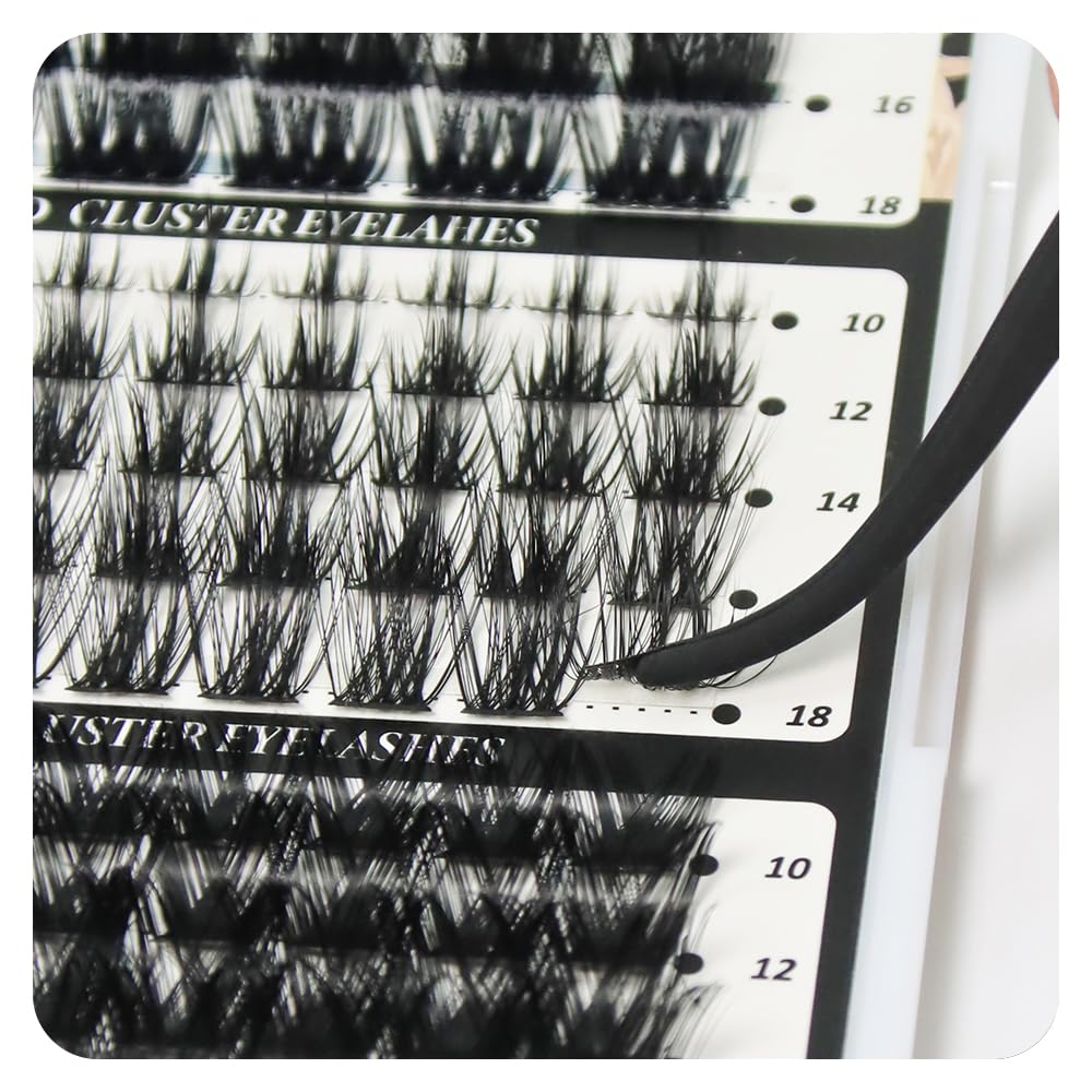 ANNAFRIS Cluster Lashes Individual Eyelashes 10-18mm False Lashes Individual Cluster DIY Lash(A), Black/White - Image 3