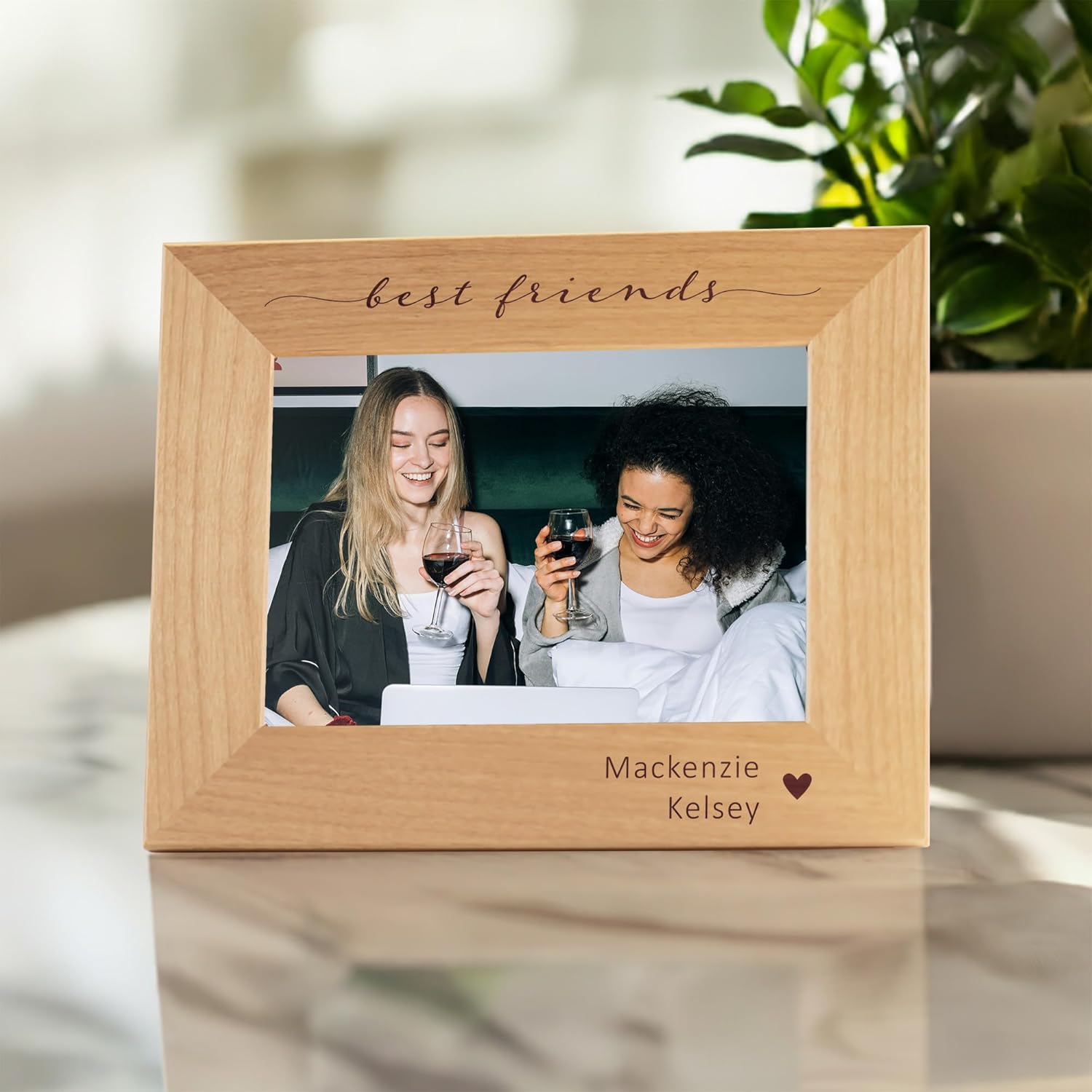 Lifetime Creations Personalized Best Friends Picture Frame - Best Friend Birthday Gifts for Women, Custom Engraved Solid Hardwood Frame, Engraved in the USA (Holds 4" x 6" Portrait Photo)