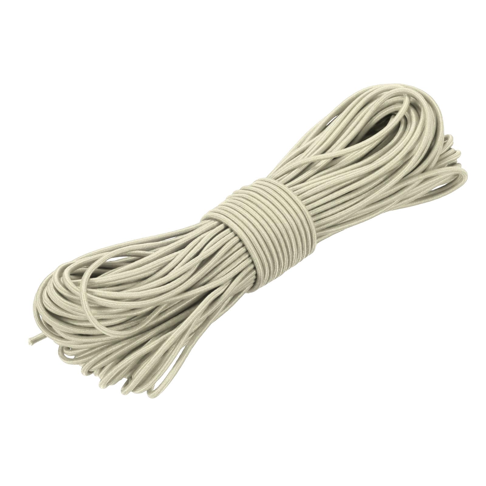 PATIKIL Elastic Bungee Cord, (3/32" x 98 Ft, Beige) Heavy Duty Polyester Bungee Cord Suit for - DIY Projects Kayak Strap Tarp Tie Down Canopy Boating Camping Tent