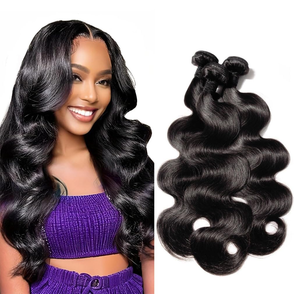 Amazon.com : Body Wave Human Hair 3 Bundles (16 18 20) 100% Unprocessed ...