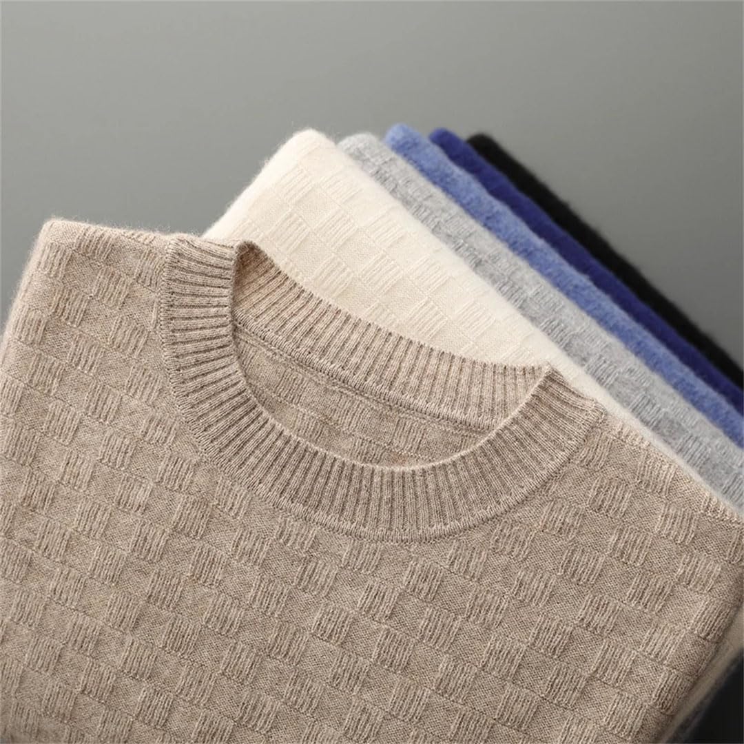 Vogrtcc Maglione Casual da Uomo in Cashmere Lavorato A Maglia A Maniche Lunghe