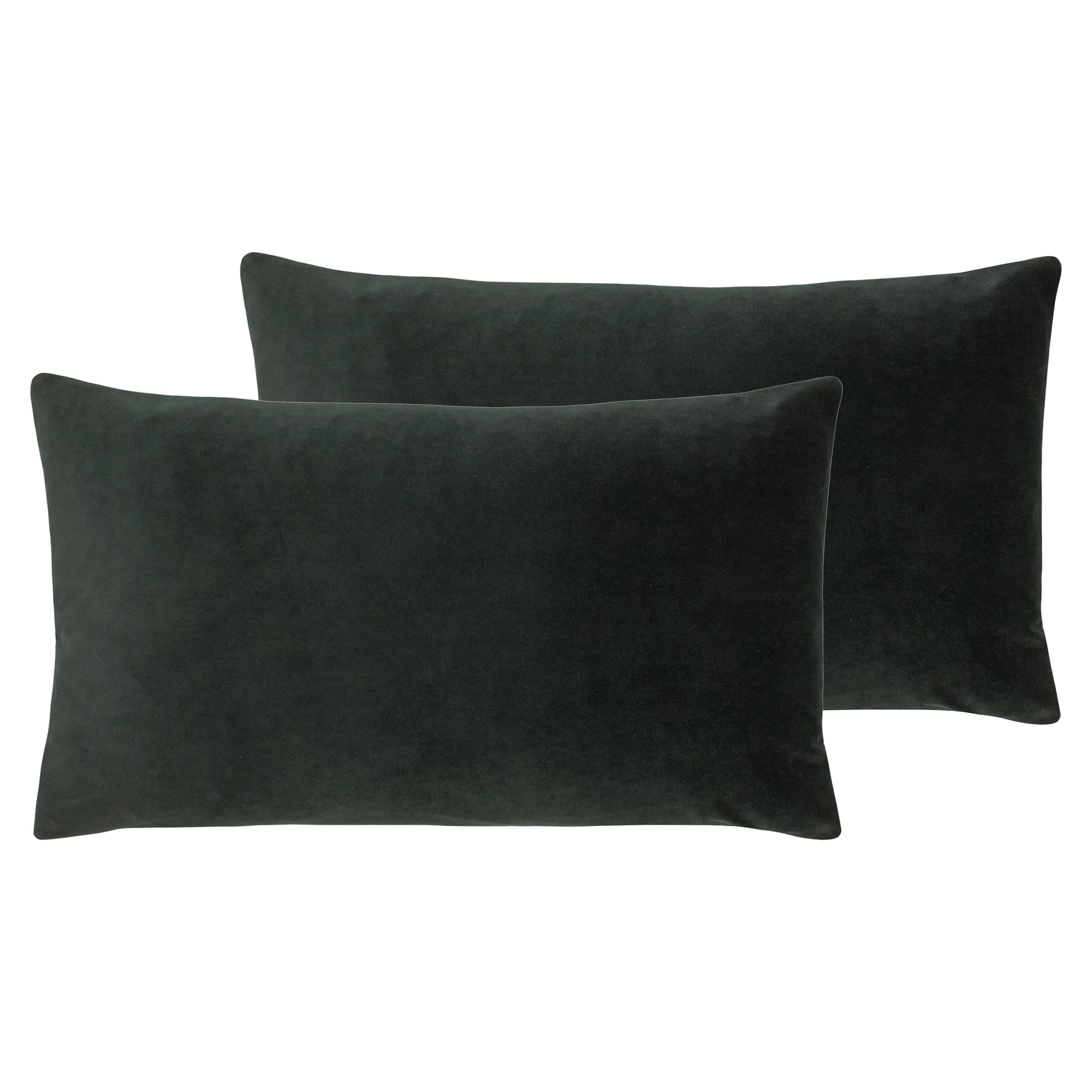 Evans Lichfield Sunningdale Charcoal Filled Cushions 30 x 50cm - Twin Pack - Polyester