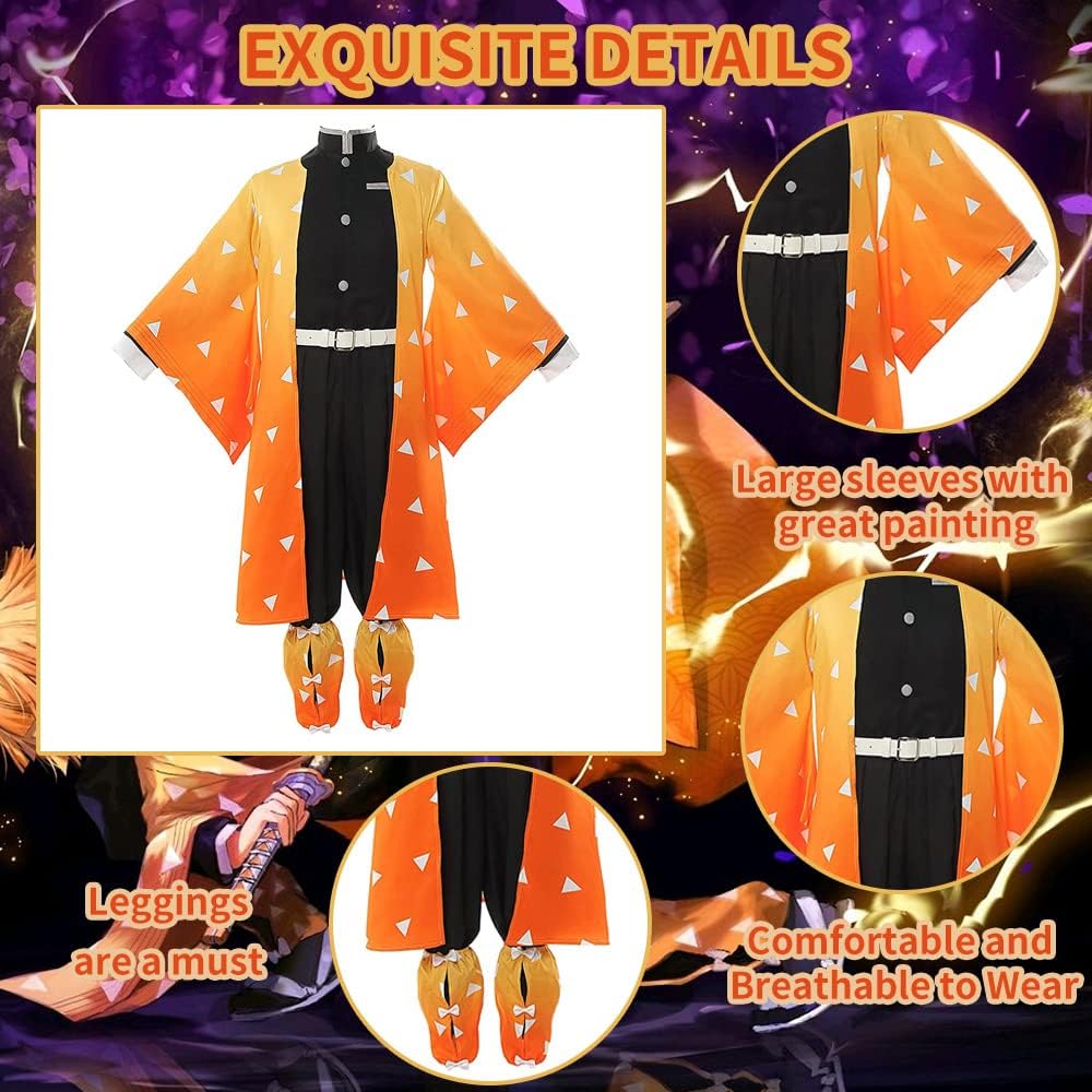 Anime Cosplay Costume Outfit Set with Wig Earrings Uniform for Halloween(Zen-M) - Image 4