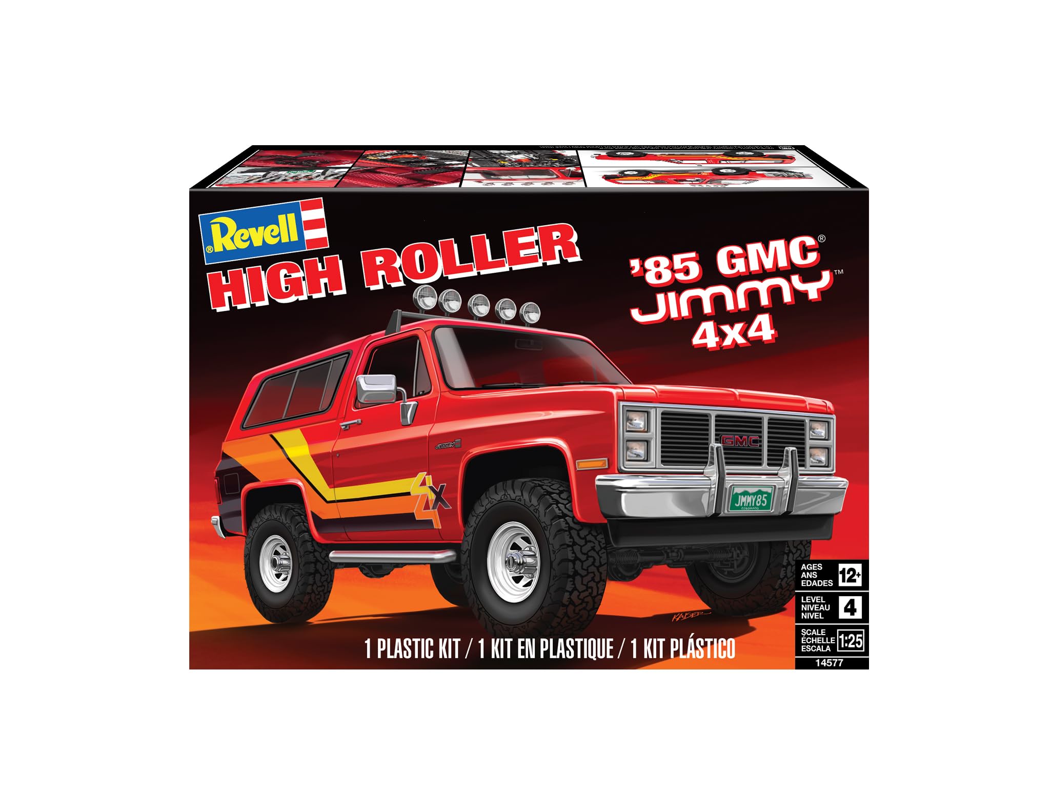 Revell Monogram 14577 - '85 GMC Jimmy High Roller Skala 1:25 - niezabudowany/niepomalowany plastikowy zestaw modeli