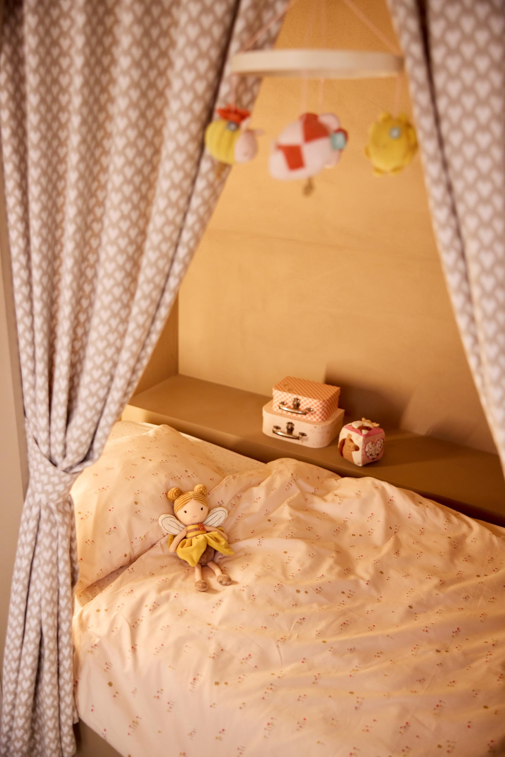 Jollein Parure de lit enfant - Pretty Picnic - 120 x 150 cm - 100% coton - certifiée OEKO-TEX - linge de lit avec taie d’oreiller - set couette enfant - parure de lit
