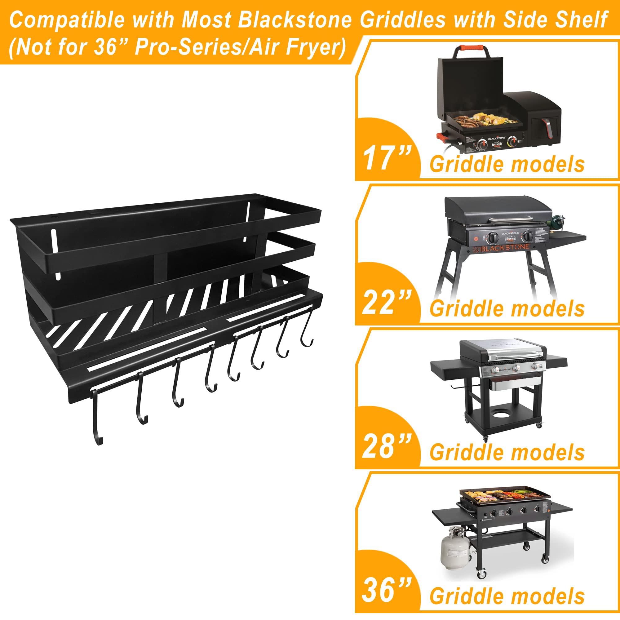 Griddle Top Container Rack ChengFu Grill Caddy, Griddle Caddy for 16