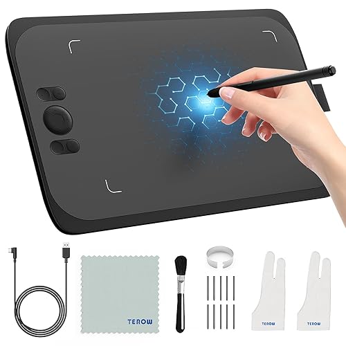 Ugee Drawing Tablet Pad,Digital Graphics Tablets M808 10x6 Inch, 8192, 8 Shortcut Keys, Digital Art for Paint, Sketch,Design, Teaching&Study for PC/Mac/Computer/Chrome Os/Android, Student,Kids Gift