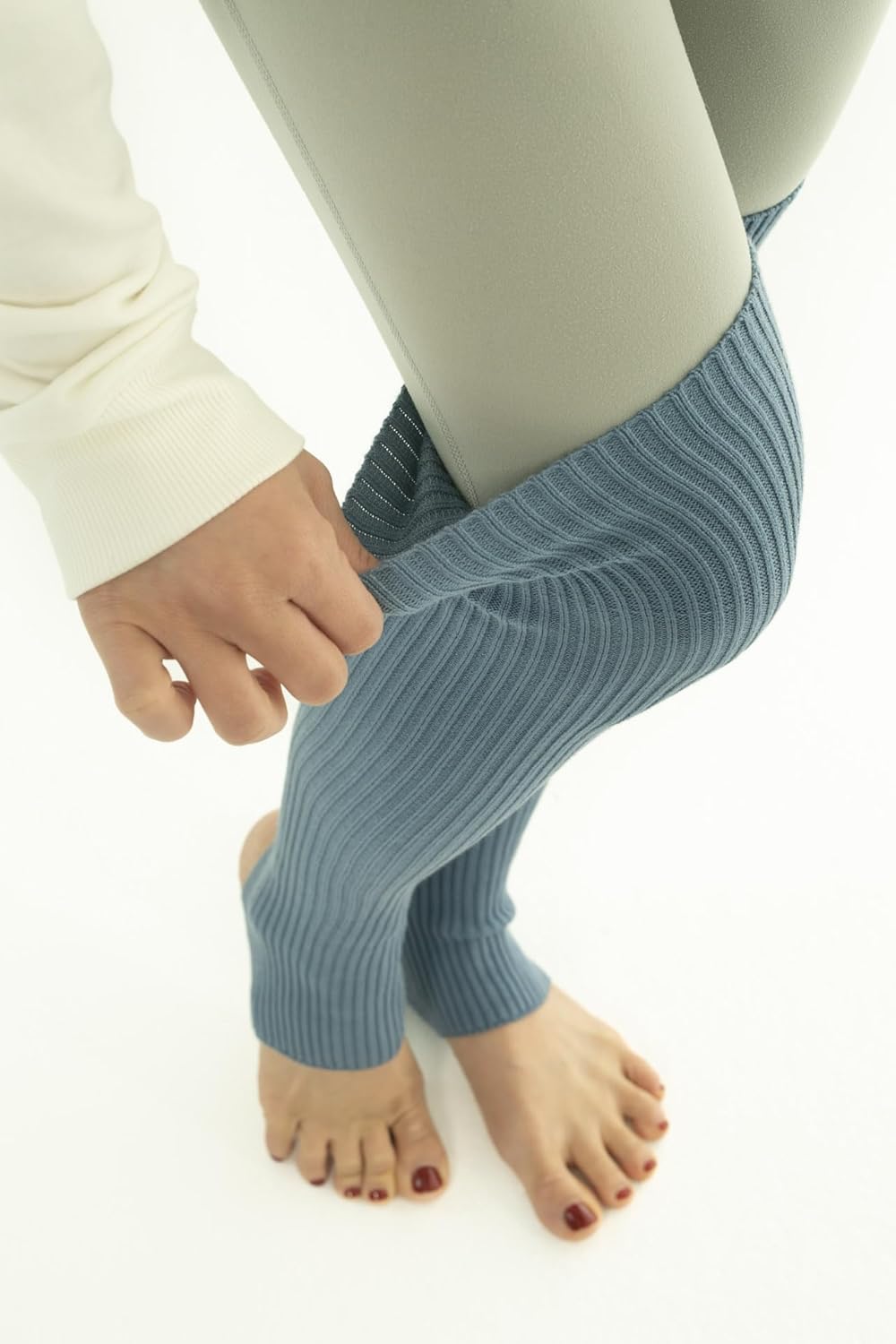 Leg Warmers & Socks for Women's Dance & Yoga - Open Toe & Heel - Eighty's 80s Ribbed Party & Sports Socks - Image 9