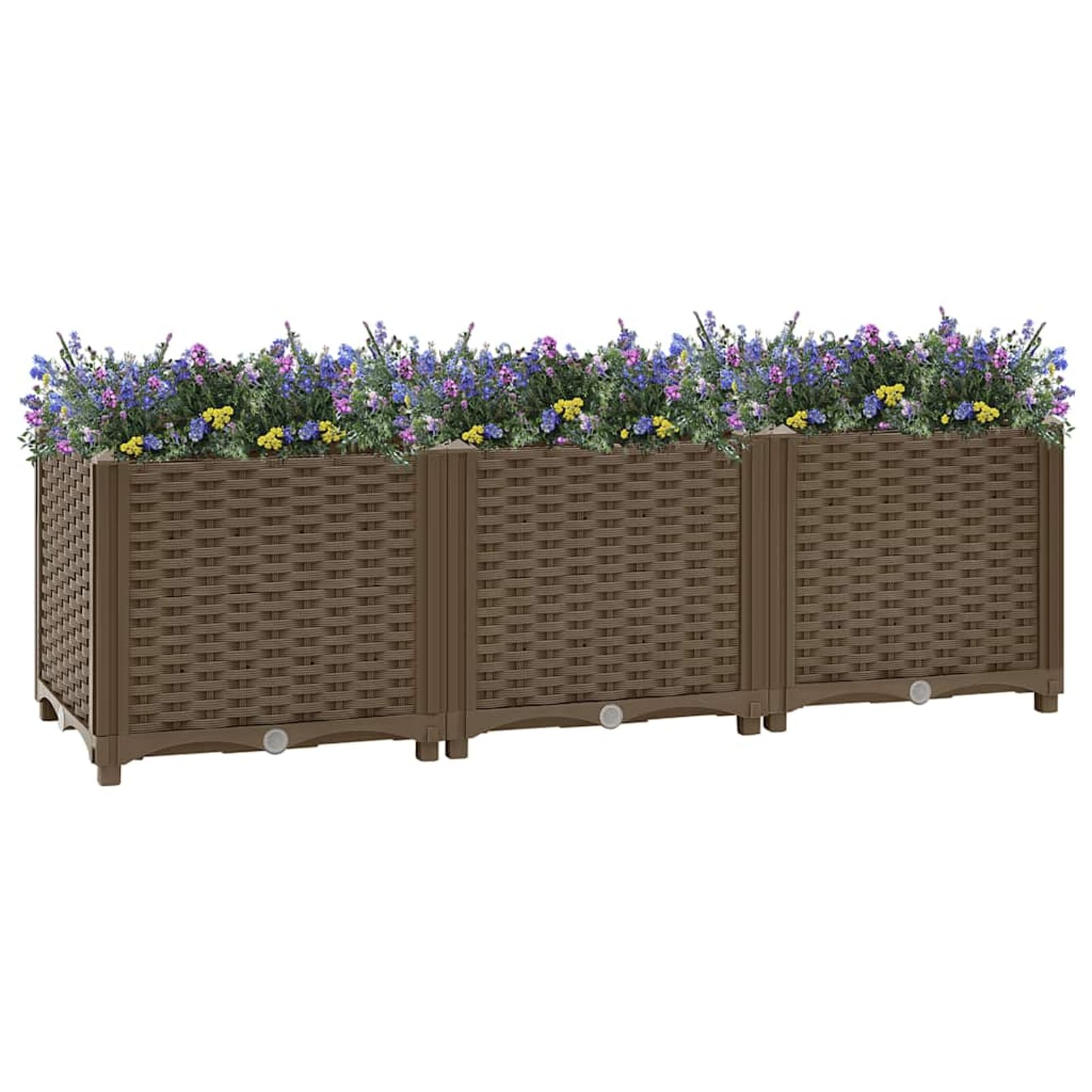 Homgoday Arriate Exterior Grande Macetero Huerto Urbano Maceta Arriate Jardinera Arriate de Jardín para Cultivos Verduras Flores en Patio Balcón Terraza 120x40x38 cm Polipropileno Marrón