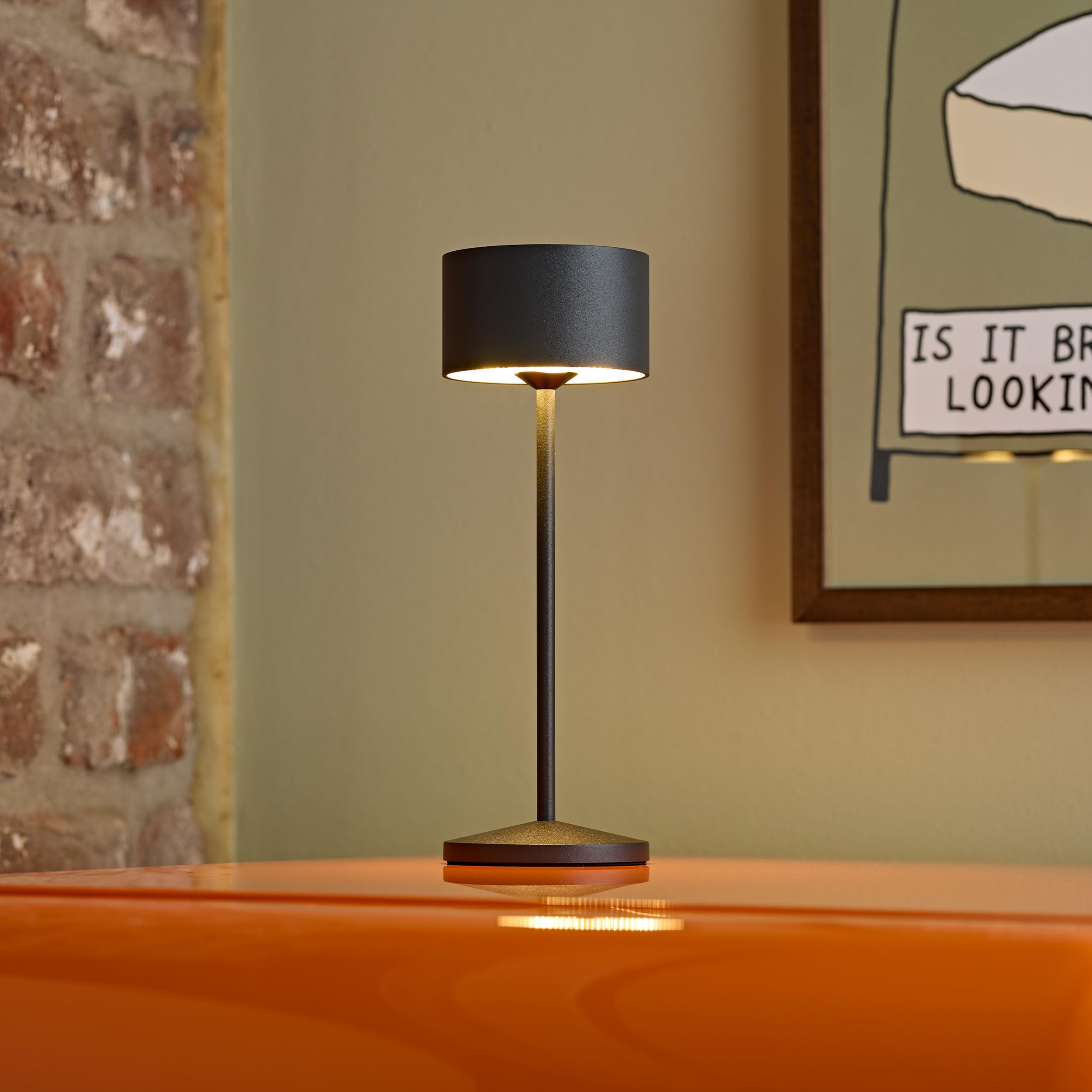 SIGOR Veluna Remote nachtschwarz - LED Akku-Tischlampe dimmbar & kabellos mit Fernbedienungsfunktion, FlexMood (2200K/2700K), bis 14h Leuchtdauer, USB-C Ladefunktion, IP44 Outdoor & Indoor