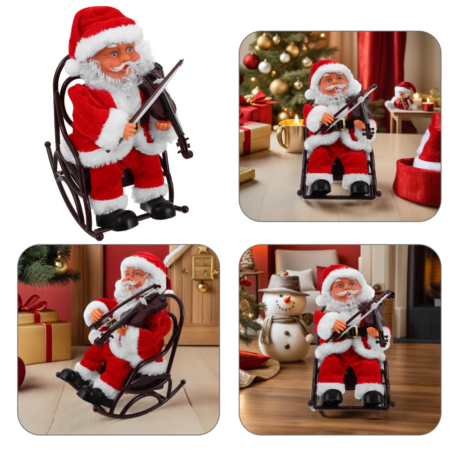 BESPORTBLE Juguete De Papá Noel Musical Eléctrico con Silla De Ruedas para Fiestas De Navidad y Decoración Creativa Obsequio Adultos