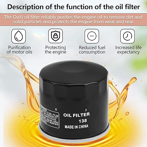 Miniatura 5 de OuYi Filtro de aire 13780-03G00 1651003G00 con bujía de repuesto para Suzuki Eiger 400 LTA400 2x4 LTA400F 4x4 Auto 2003-2007, King Quad 400 LTA400F