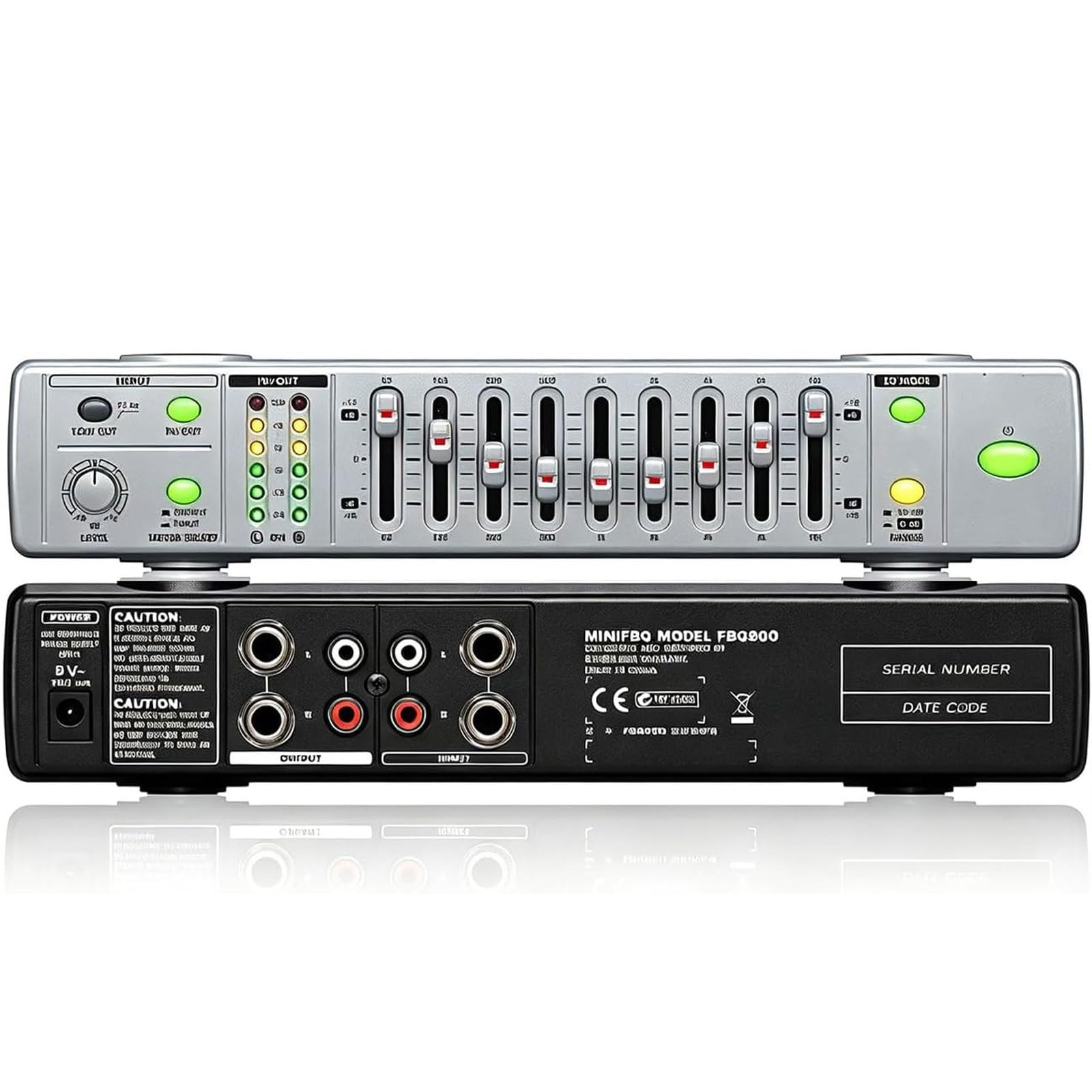 Égaliseur de musical 9 bandes avec réglage hautes moyennes basses pour système audio stéréo