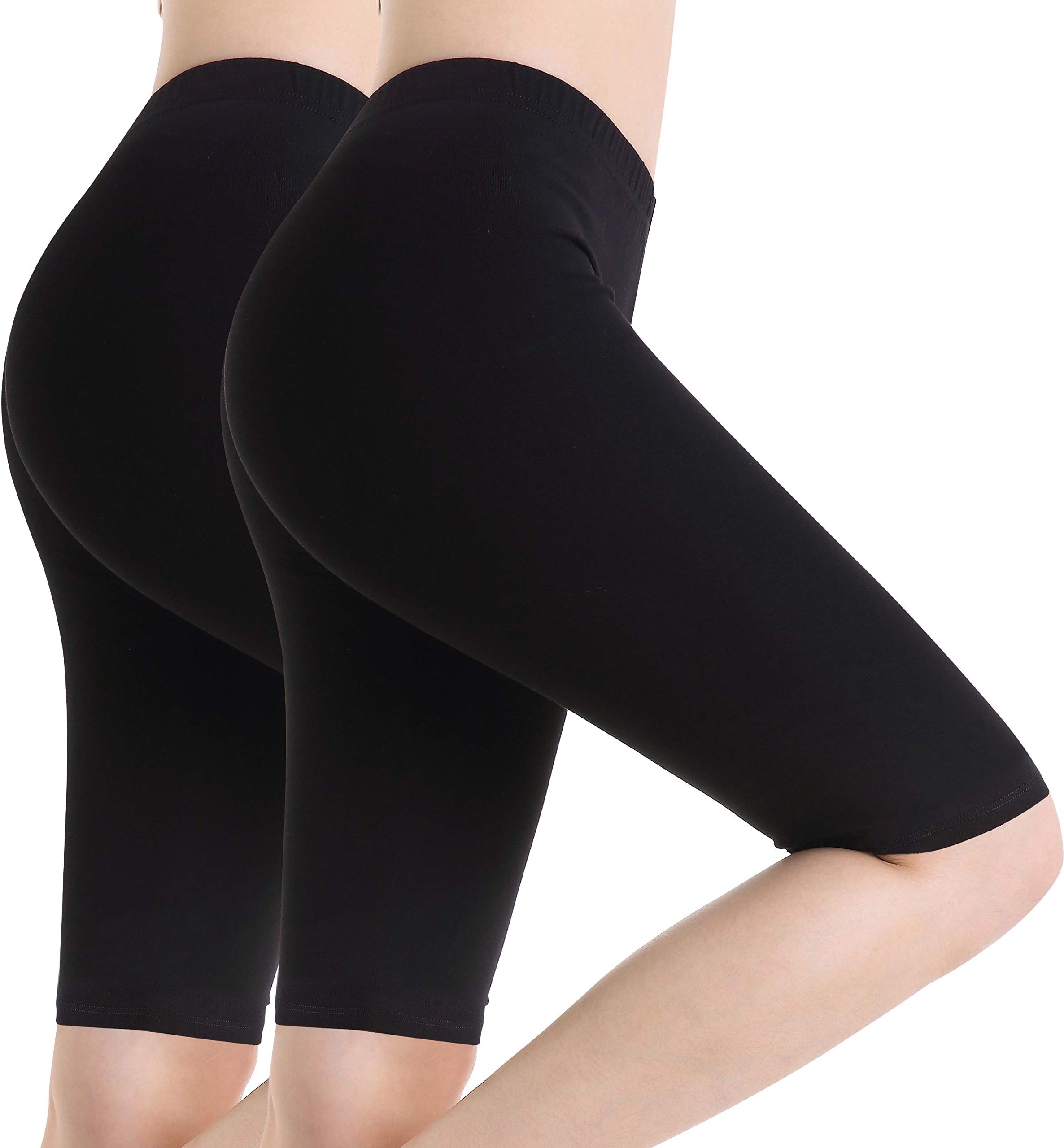 Ferrieswheel Story Women Under Dress Shorts Knee Length Safety Pants Stretch Short Leggings Sport