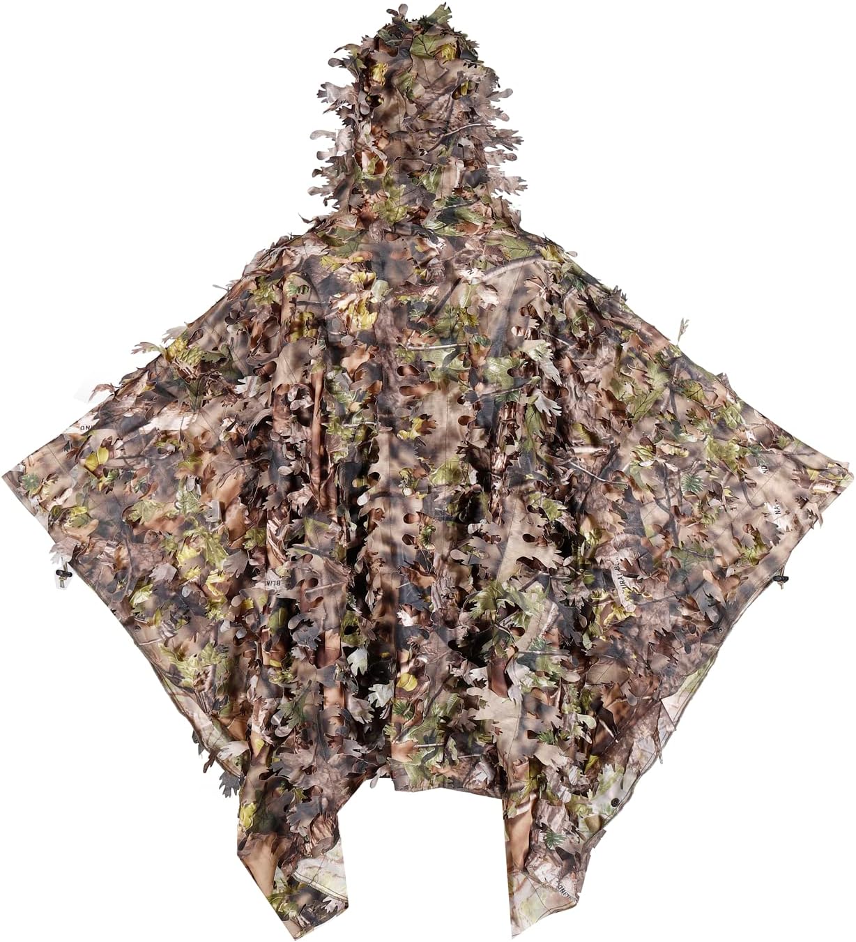 AUSCAMOTEK 3D Leafy Poncho Ghillie Suit Camouflage Cloak Cape for Deer Turkey Hunting - Image 2