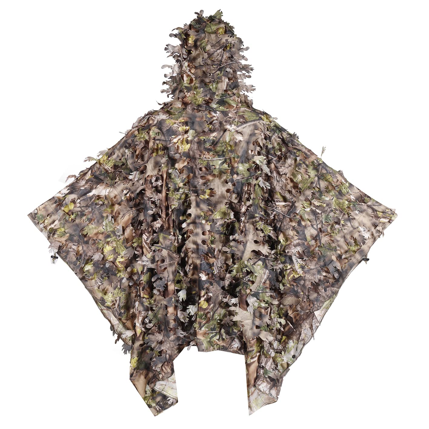 AUSCAMOTEK 3D Leafy Poncho Ghillie Suit Camouflage Cloak Cape for Deer Turkey Hunting