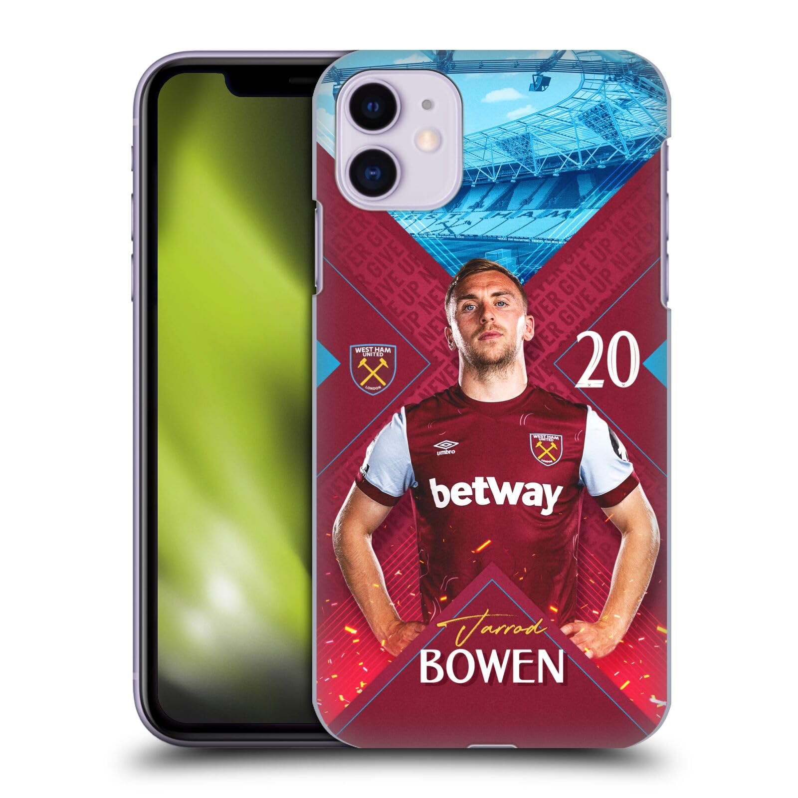 Head Case DesignsOfficially Licensed West Ham United FC Jarrod Bowen 2023/24 First Team Hard Back Case Compatible With Apple iPhone 11