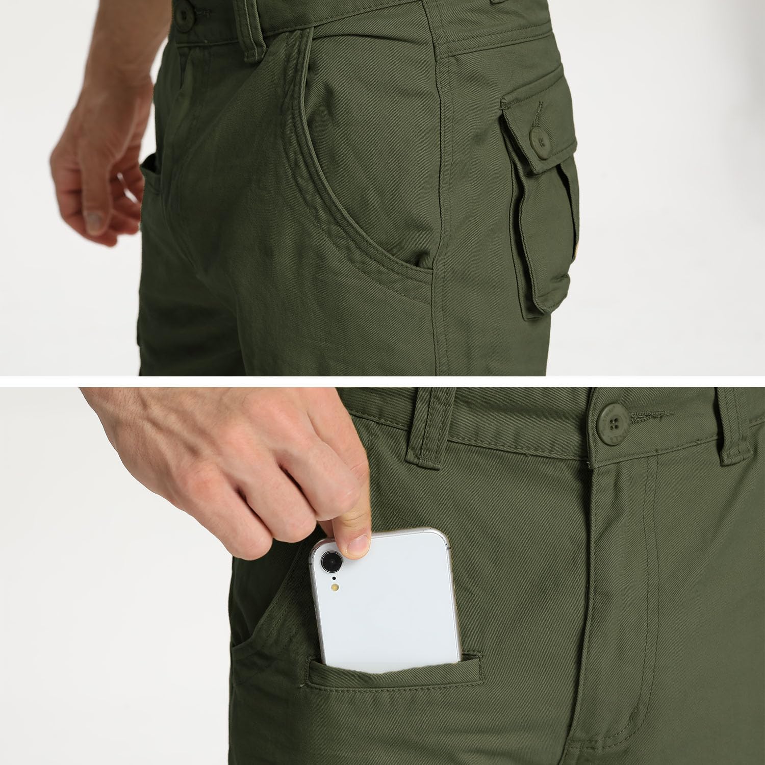 KOCTHOMY Cargo Pants for Men Cotton Camo Casual Pants Relaxed Fit Hiking Pants Men Work Pants with Multi-Pocket 3354 - Image 6