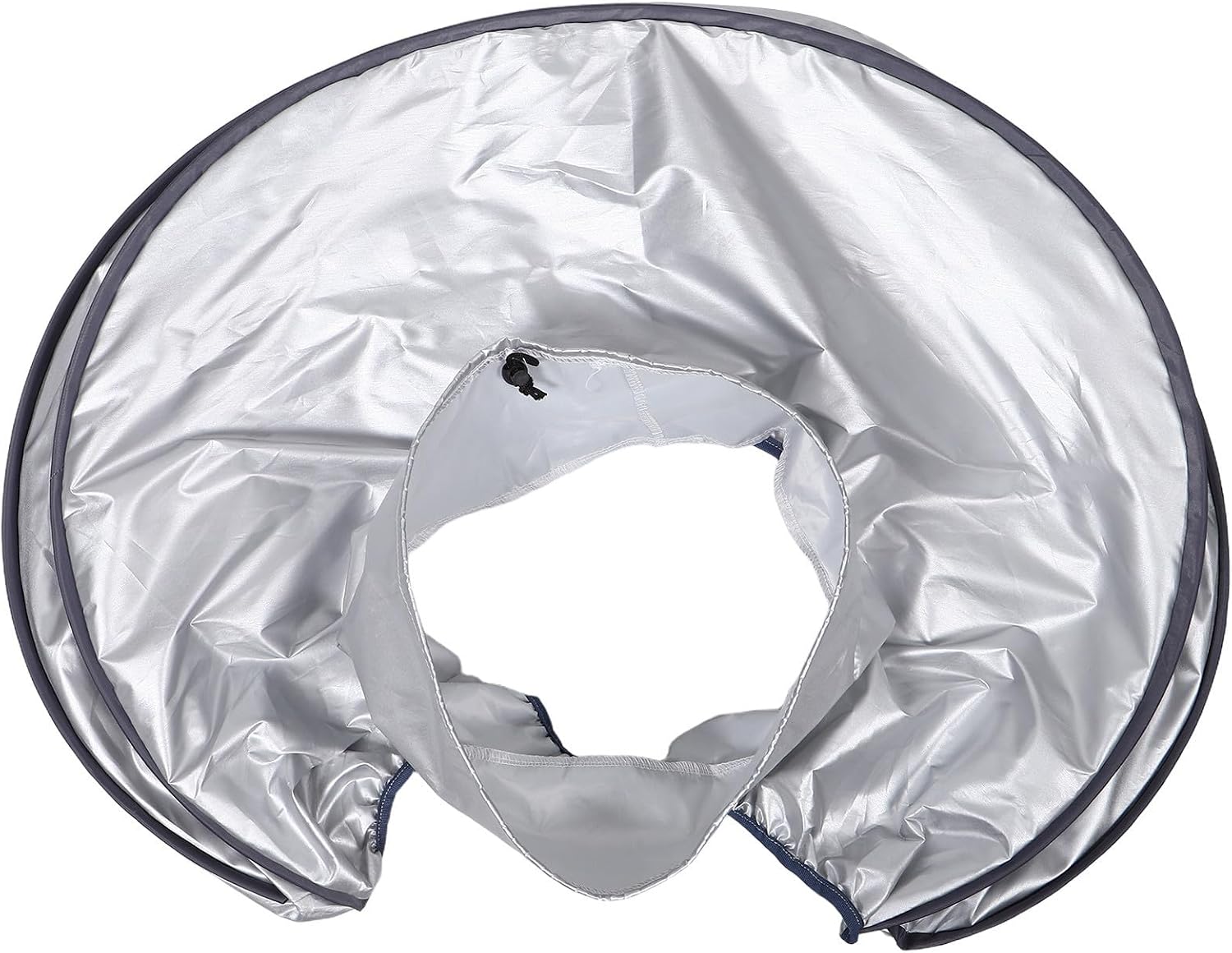 Silver Polyester Hooded Steamer Cap for Scalp Steaming Therapy | Elastic Fit, Spacious 360° Enclosure, Heat Retention Design, for Thai Head Spa and Salon Shampoo Bed Use