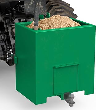 YINTATECH Ballast Box 3 Point Category 1 Tractor, 800lbs Capacity Tractor Ballast with 2 Hitch Receiver, Fits Category 1 Tractor Attachment