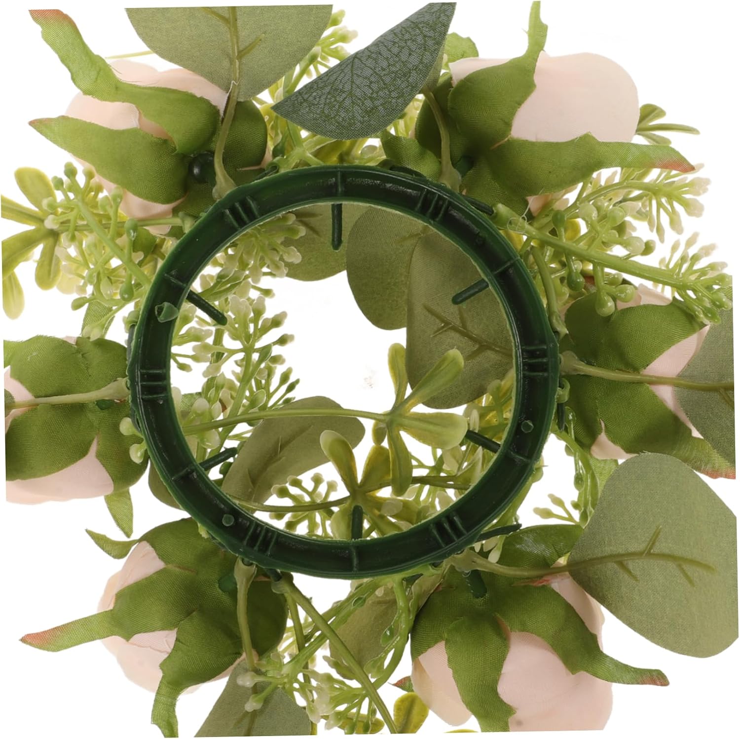 Unomor Artificial Candle Wreath for Wedding Centerpieces Color Floral Decor for Home and Parties Realistic Faux Flower and Leaf Arrangement
