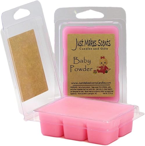 Paquete de 2 – Cera de soja perfumada con aroma a polvo para bebé Just Makes Scents