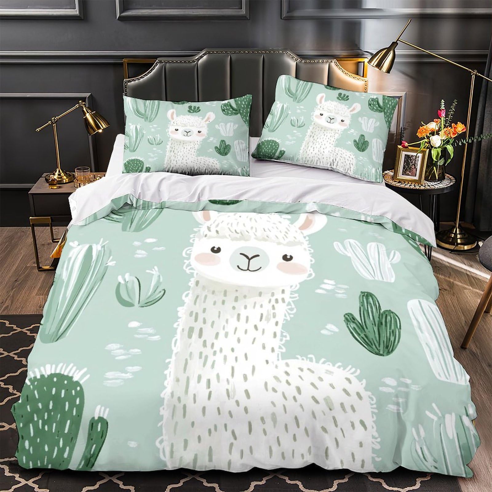 Housse de Couette Anti-Pli Fermeture Éclair Parure Lit 135x200