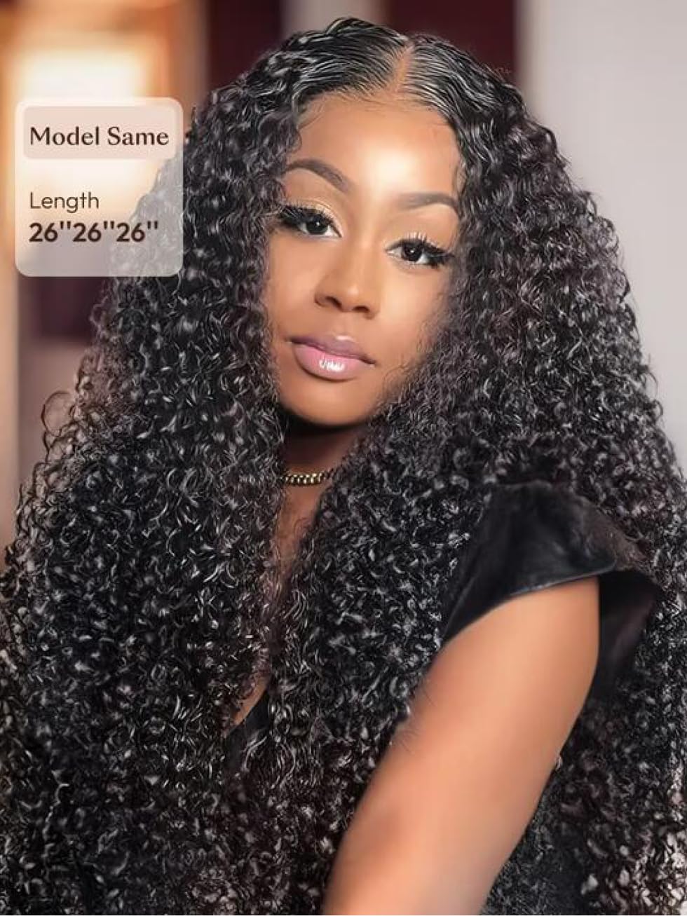 Amazon.com : UNICE Human Hair Bundles Curly 8 10 12 inch 100  display picture 3